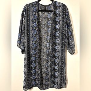 Vintage Floral Long Lightweight Kimono